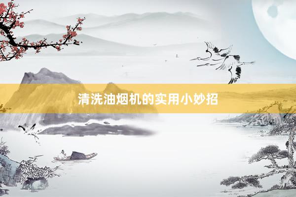 清洗油烟机的实用小妙招